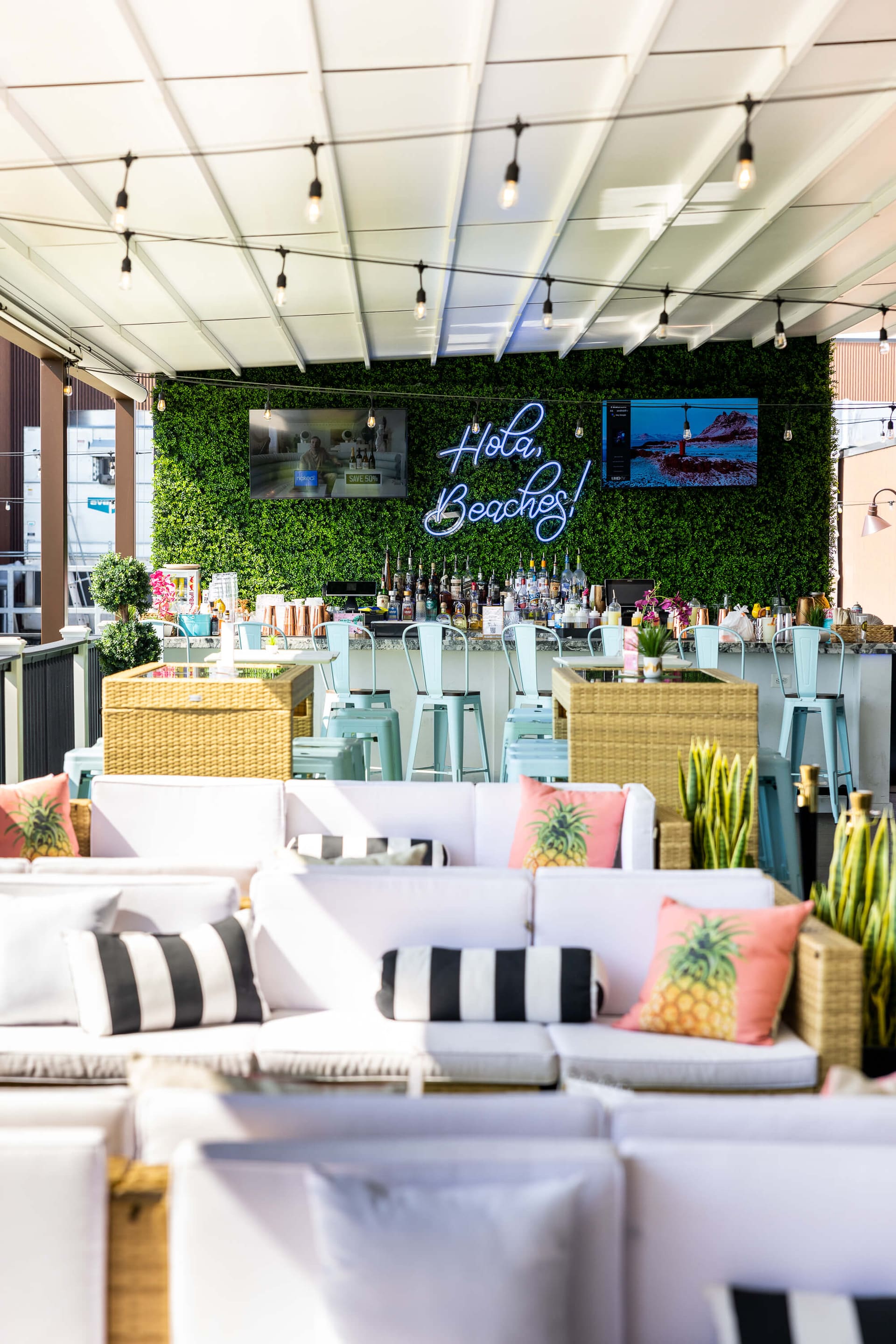 The rooftop lounge bar