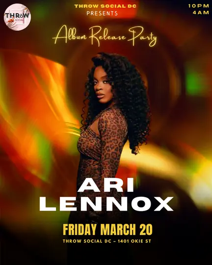 Ari Lennox album release party flyer
