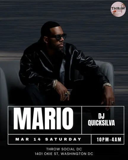 Mario at THRōW Social flyer